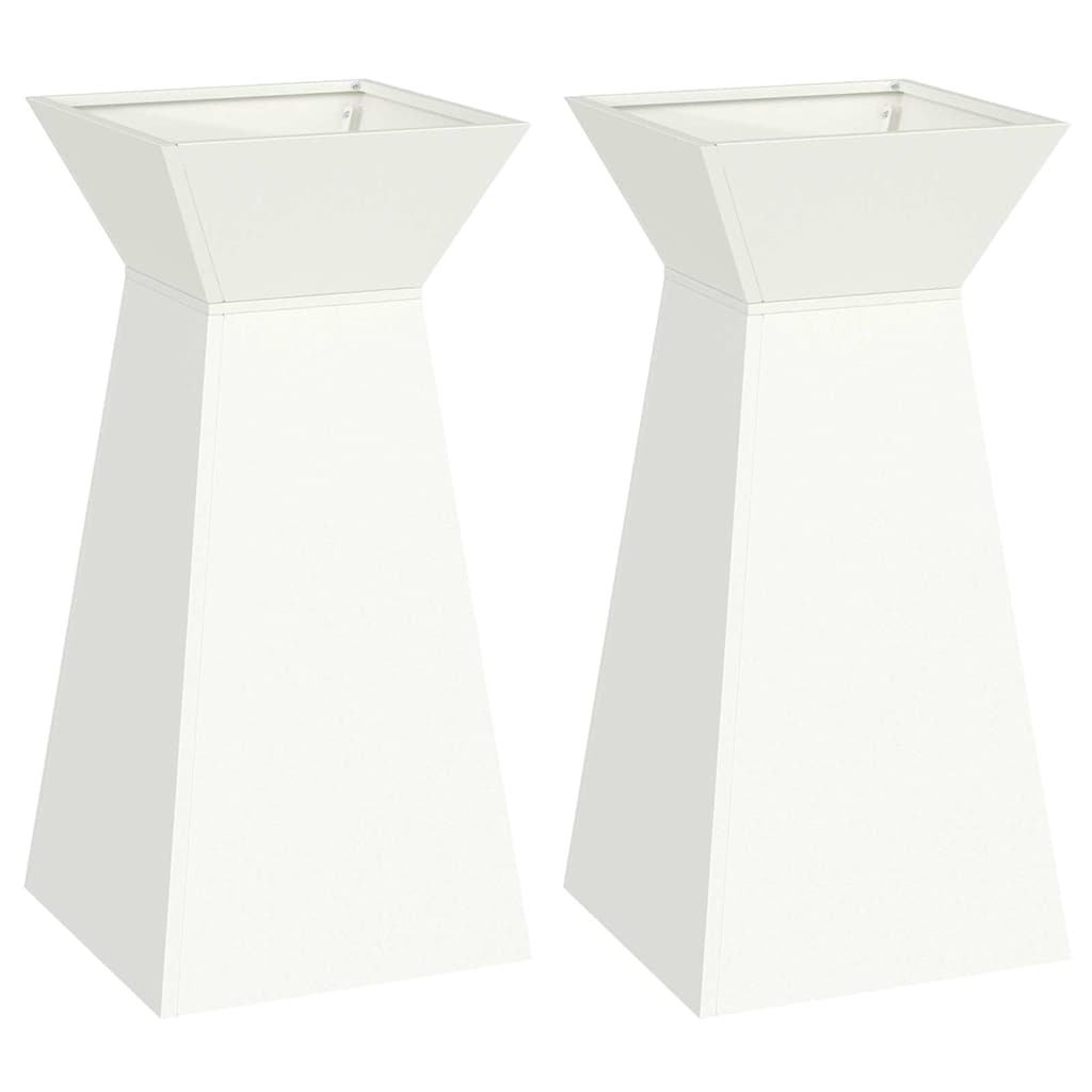 Vaso a Pilastro 2 pcs Bianco 35 x 35 x 73 cm