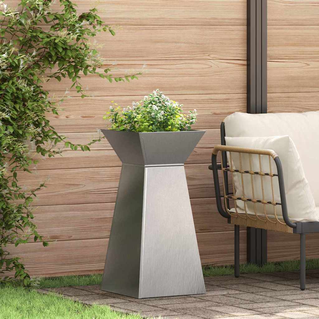 Vaso a Pilastro 2 pcs Argento 35 x 35 x 73 cm