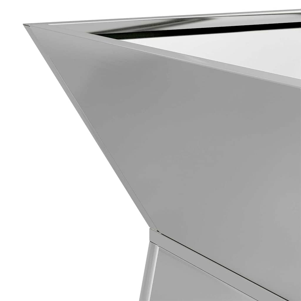 Vaso a Pilastro Argento 35 x 35 x 73 cm