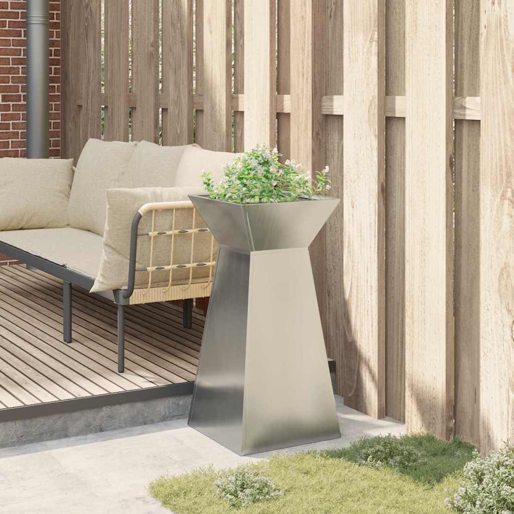 Vaso a Pilastro Argento 35 x 35 x 73 cm