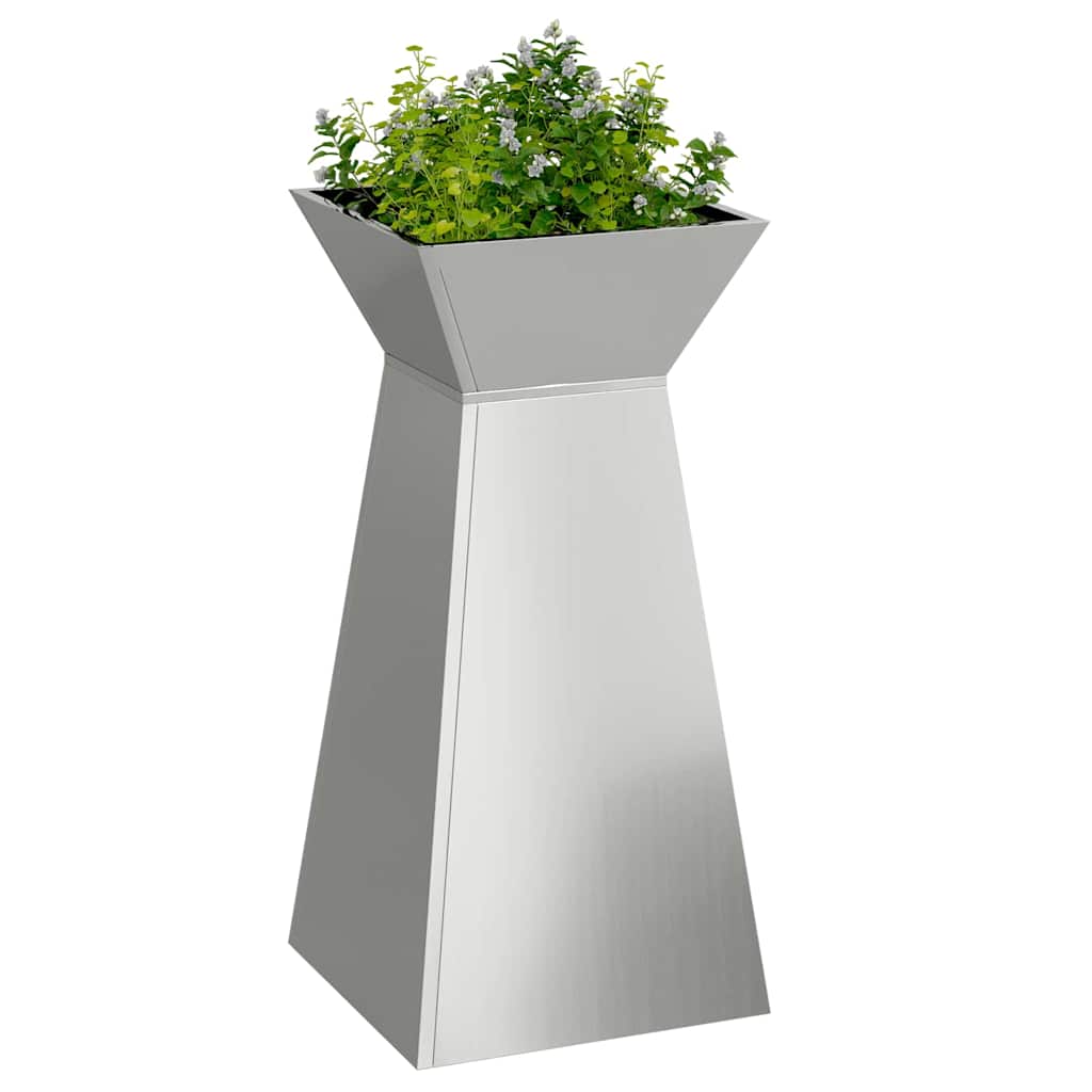 Vaso a Pilastro 2 pcs Argento 35 x 35 x 73 cm