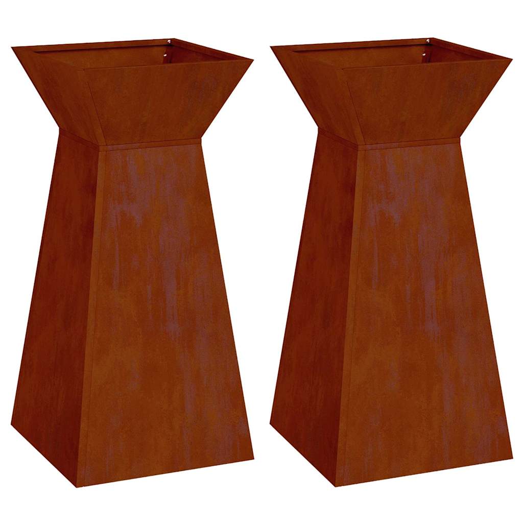 Vaso a Pilastro 2 pcs Argento 35 x 35 x 73 cm
