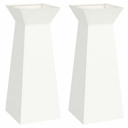 Vaso a Pilastro 2 pcs Bianco 40 x 40 x 100 cm