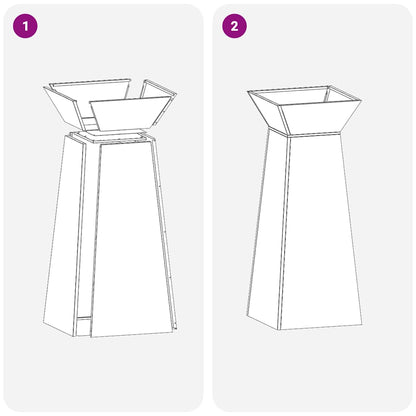 Vaso a Pilastro Argento 40 x 40 x 100 cm