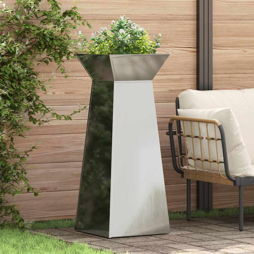 Vaso a Pilastro Argento 40 x 40 x 100 cm