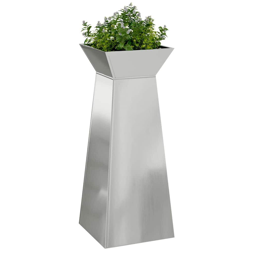 Vaso a Pilastro 2 pcs Argento 40 x 40 x 100 cm