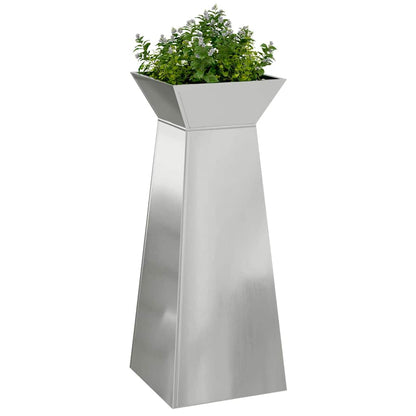 Vaso a Pilastro 2 pcs Argento 40 x 40 x 100 cm