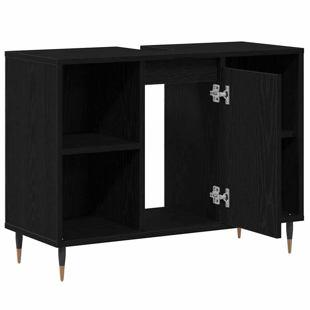 Mobile da Bagno Nero 80 x 33 x 60 cm Legno ingegnerizzato | homemem39