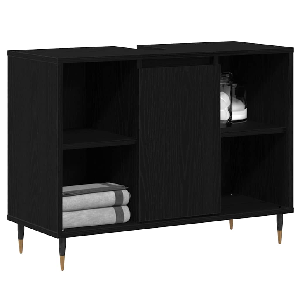 Mobile da Bagno Nero 80 x 33 x 60 cm Legno ingegnerizzato | homemem39