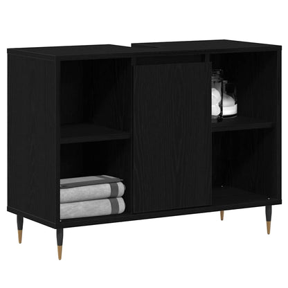 Mobile da Bagno Nero 80 x 33 x 60 cm Legno ingegnerizzato | homemem39