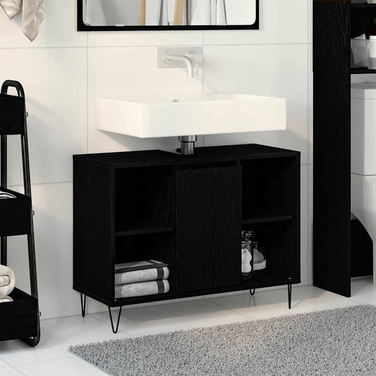Mobile da Bagno Nero 80 x 33 x 60 cm Legno ingegnerizzato | homemem39