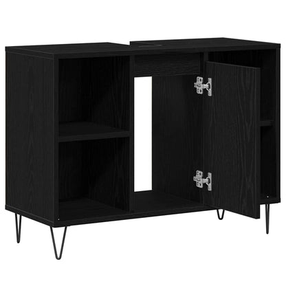Mobile da Bagno Nero 80 x 33 x 60 cm Legno ingegnerizzato | homemem39