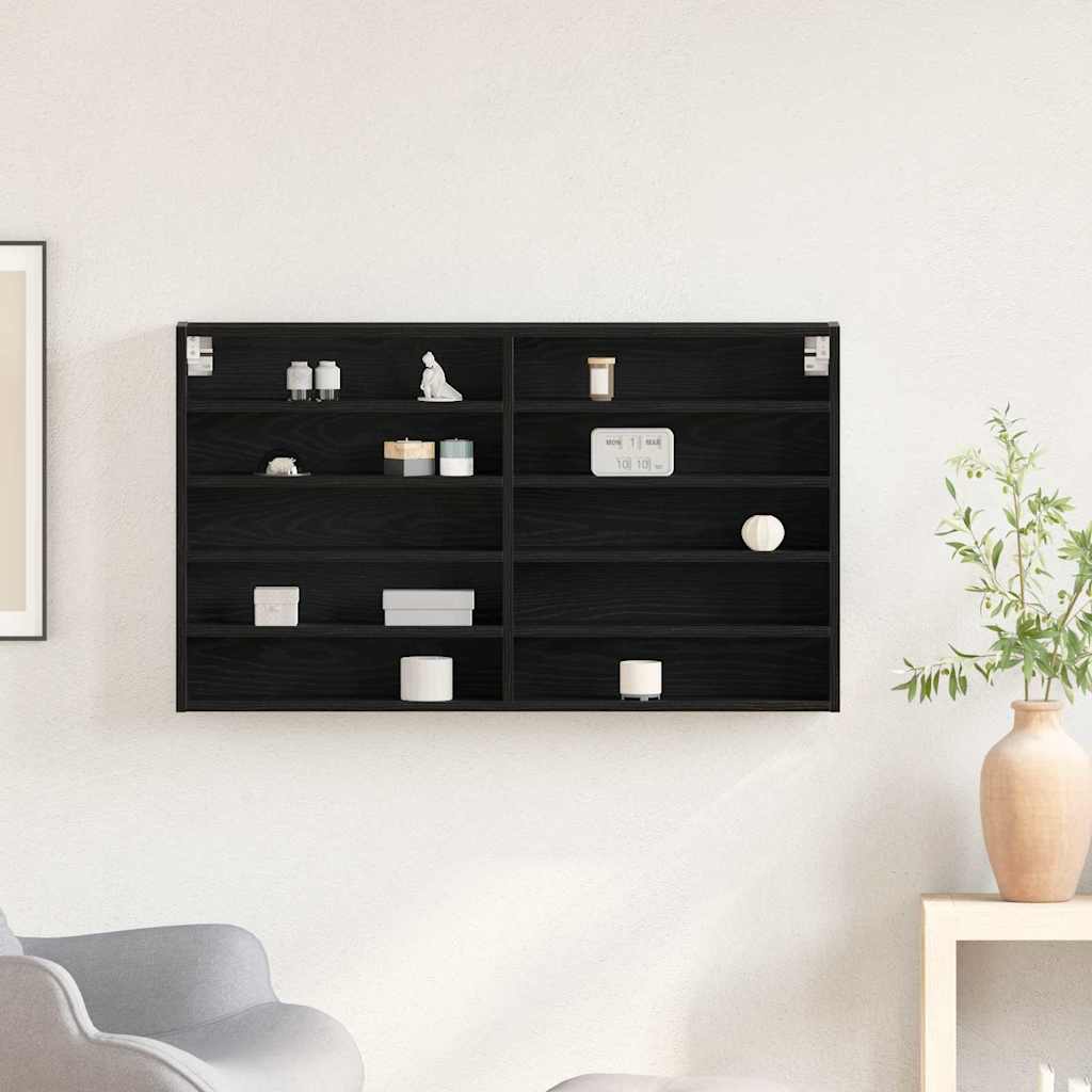 Vetrina Rovere Nero 100 x 15 x 58 cm Legno multistrato