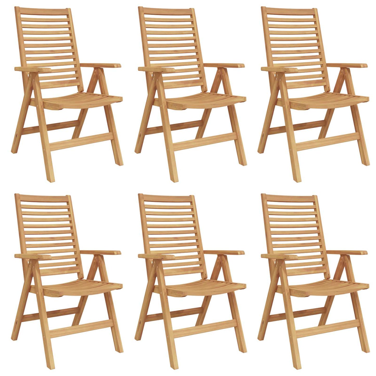 Sedia da Giardino 6 pcs Marrone 52 x 64.5 x 108 cm