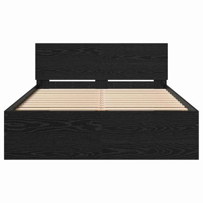 Struttura del letto con testiera Rovere Nero 203 x 185 x 70 cm
