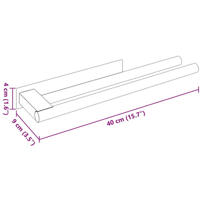 Porta asciugamani Argento 40 x 9 x 4 cm Acciaio inossidabile | homemem39