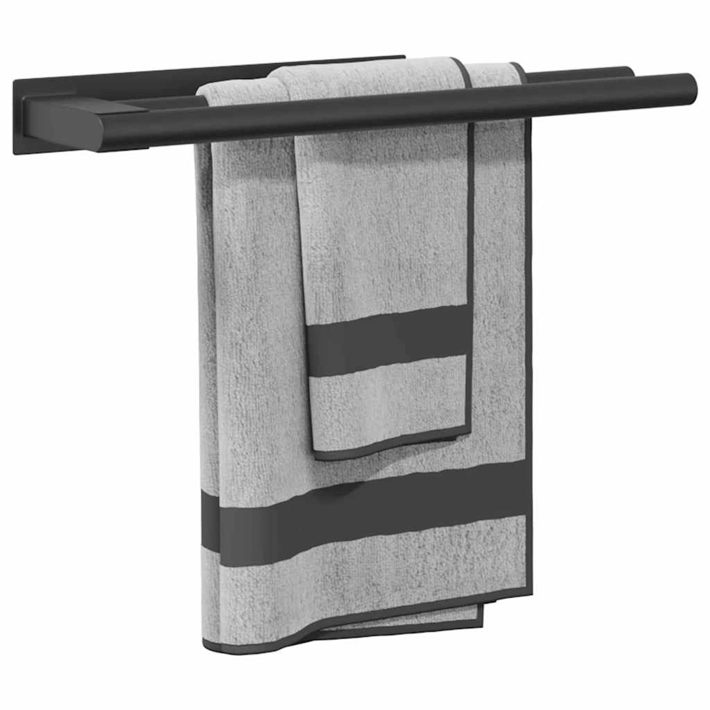 Porta asciugamani Nero 40 x 9 x 4 cm Acciaio inossidabile | homemem39