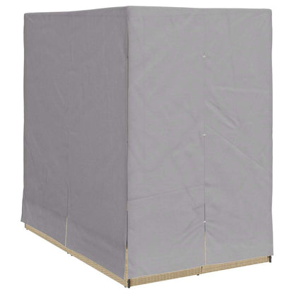 Lettino doppi con Tetto Beige 205 x 129 x 200 cm Rattan PE