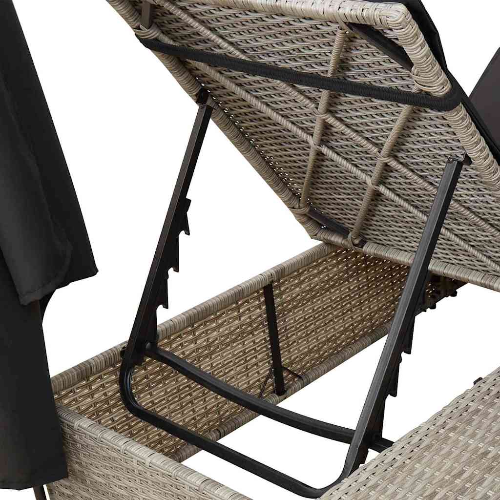 Lettino doppi con Tetto Grigio chiaro 205 x 129 x 200 cm