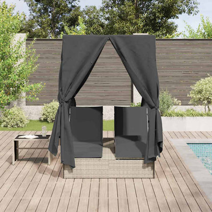 Lettino doppi con Tetto Grigio chiaro 205 x 129 x 200 cm