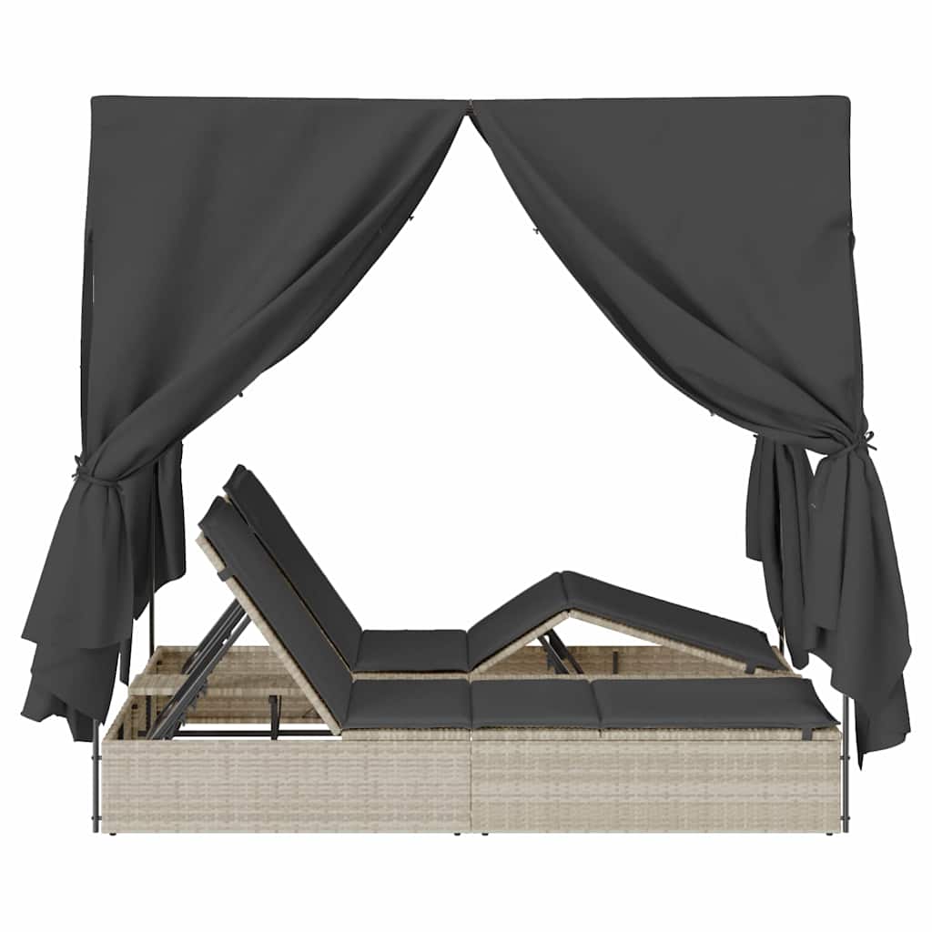 Lettino doppi con Tetto Grigio chiaro 205 x 129 x 200 cm