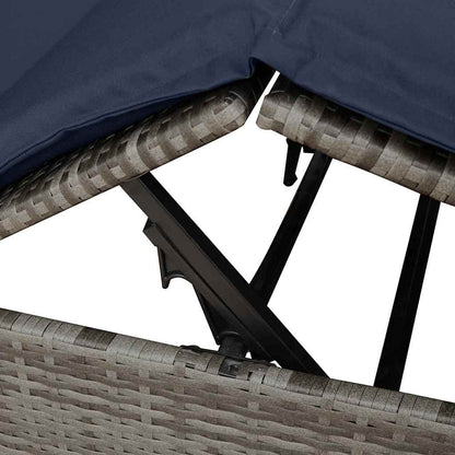 Lettino doppi con Tetto Grigio 205 x 129 x 200 cm Rattan PE