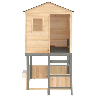 Set da Gioco da Esterno in Legno Massello di Abete Grigio Scuro | homemem39