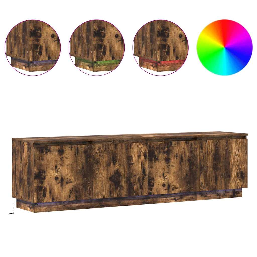 Mobile TV Rovere fumé 180 x 38 x 49 cm Legno multistrato