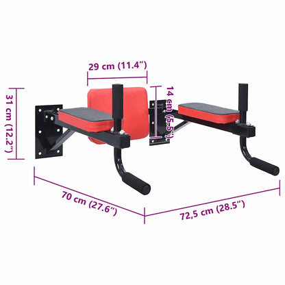 Stazione per dips Nero e Rosso 72,5 x 70 x 31 cm | homemem39