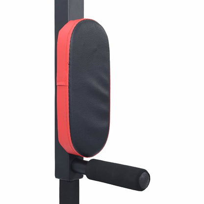Stazione per Trazioni e Dips Nero e Rosso 89 x 59 x 70 cm | homemem39