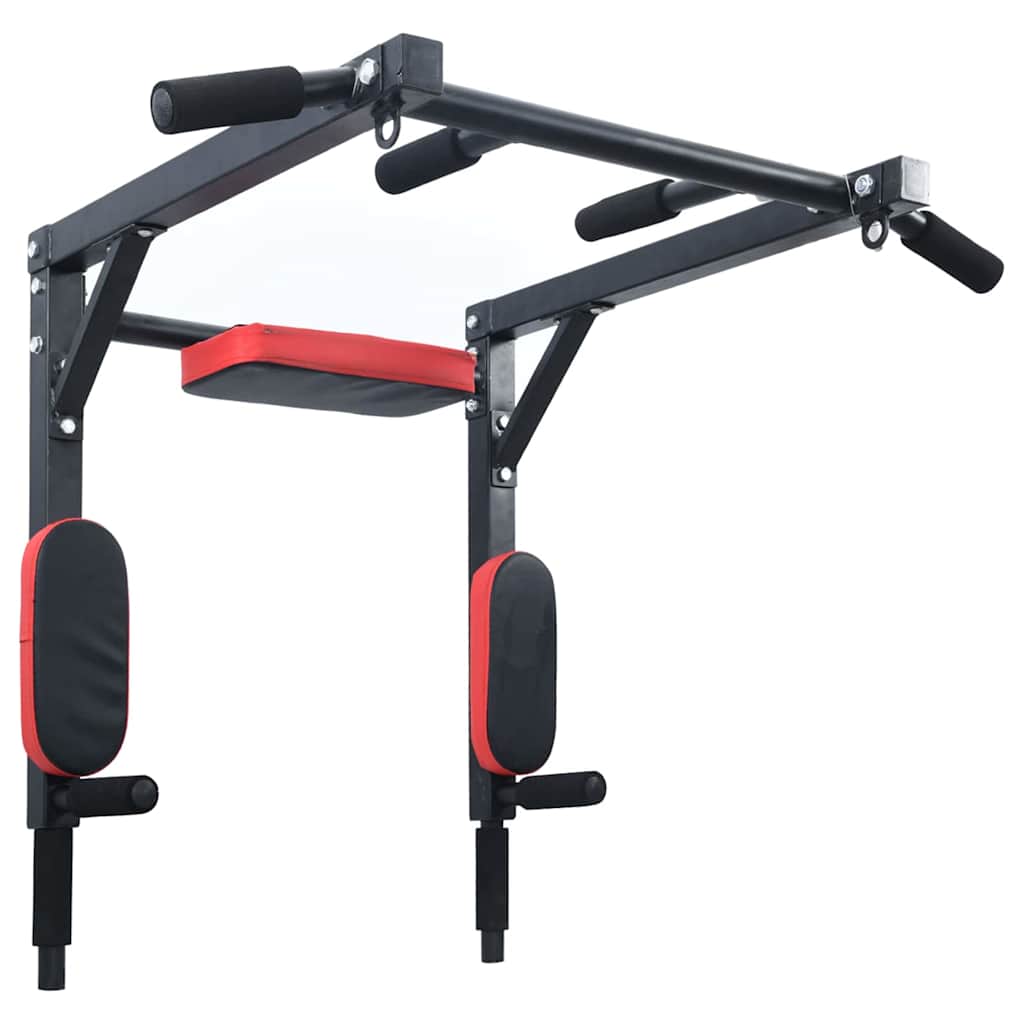 Stazione per Trazioni e Dips Nero e Rosso 89 x 59 x 70 cm | homemem39