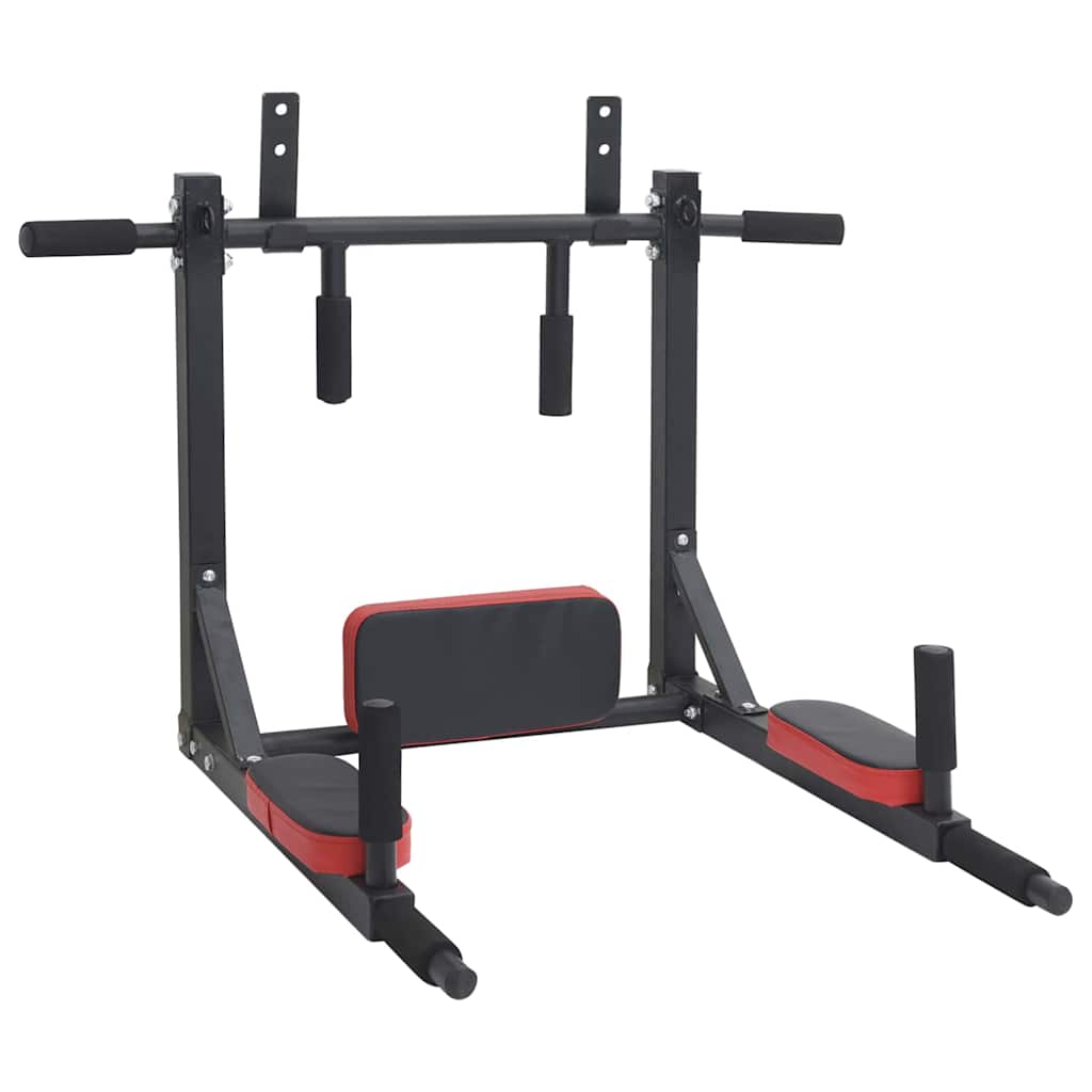 Stazione per Trazioni e Dips Nero e Rosso 89 x 59 x 70 cm | homemem39