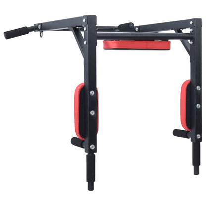 Stazione per Trazioni e Dips Nero e Rosso 89 x 59 x 70 cm | homemem39