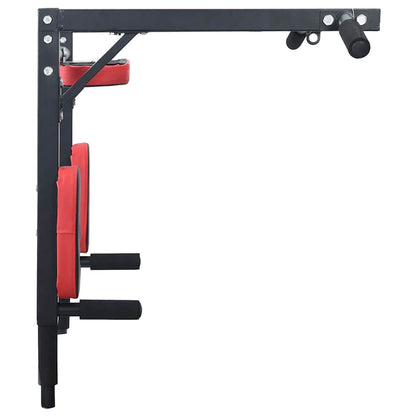 Stazione per Trazioni e Dips Nero e Rosso 89 x 59 x 70 cm | homemem39
