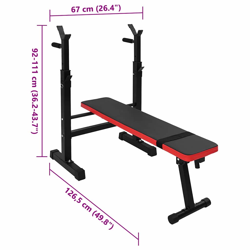 Panca per pesi Nero 126,5 x 67 x 111 cm | homemem39