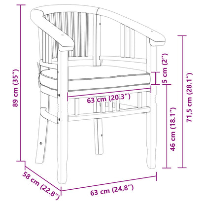 Sedia 2 pcs Marrone 63 x 58 x 89 cm Legno di teak solido | homemem39
