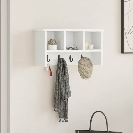 Appendiabiti a muro Bianco 50 x 16 x 26 cm Legno multistrato | homemem39