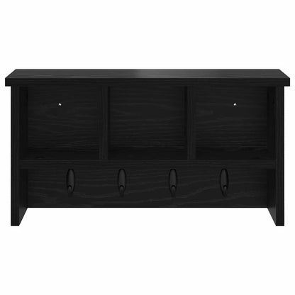 Appendiabiti a muro con lo scaffale Rovere nero 50 x 16 x 26 cm