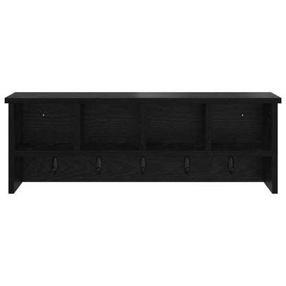 Appendiabiti a muro con lo scaffale Rovere nero 75 x 16 x 26 cm