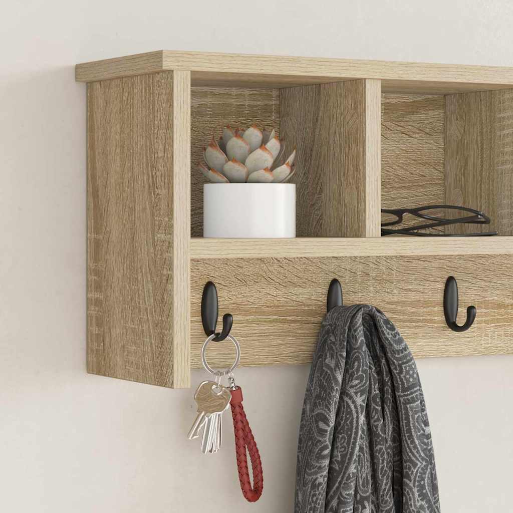 Appendiabiti a muro Rovere Sonoma 75 x 16 x 26 cm | homemem39