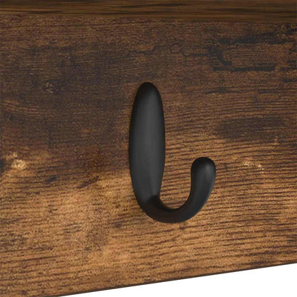 Appendiabiti a muro con lo scaffale Rovere fumé 75 x 16 x 26 cm | homemem39