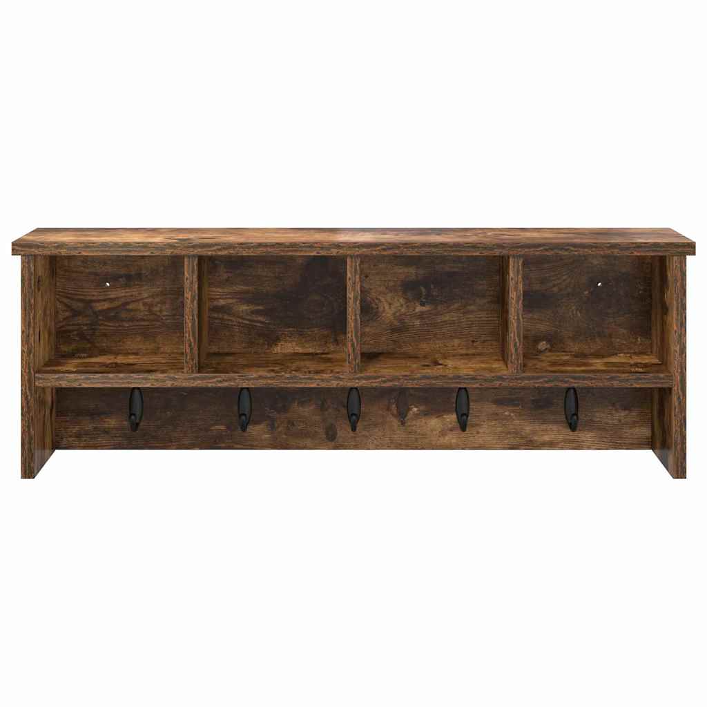 Appendiabiti a muro con lo scaffale Rovere fumé 75 x 16 x 26 cm | homemem39