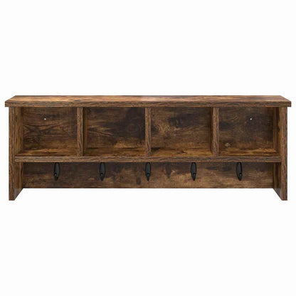 Appendiabiti a muro con lo scaffale Rovere fumé 75 x 16 x 26 cm | homemem39