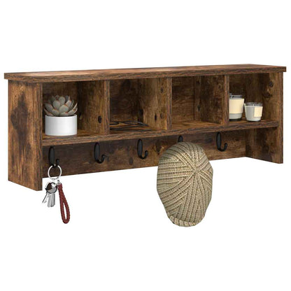 Appendiabiti a muro con lo scaffale Rovere fumé 75 x 16 x 26 cm | homemem39