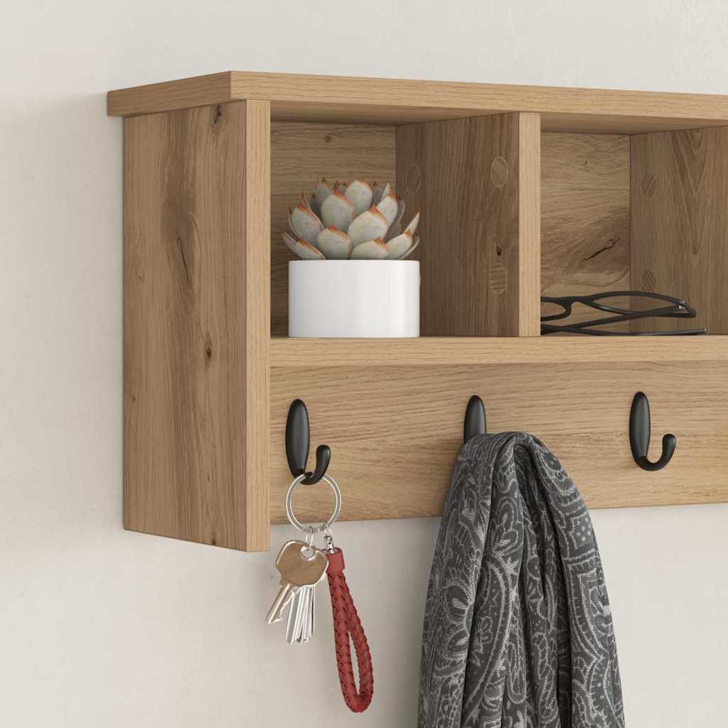 Appendiabiti a muro A parete Rovere artigianale 75 x 16 x 26 cm | homemem39