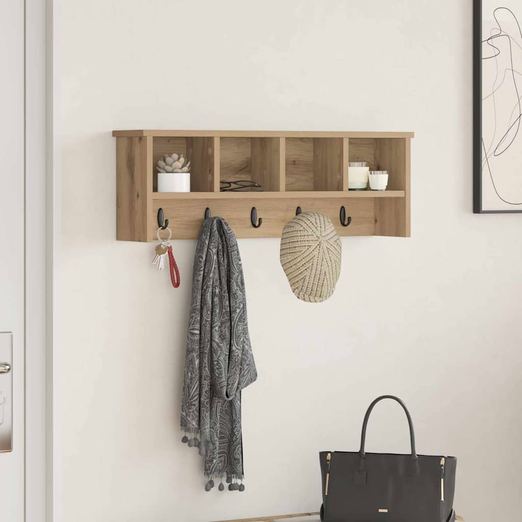 Appendiabiti a muro A parete Rovere artigianale 75 x 16 x 26 cm | homemem39