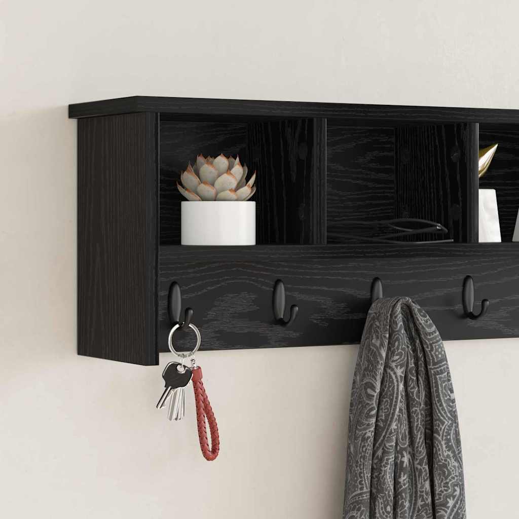 Appendiabiti a muro Rovere Nero 100 x 16 x 26 cm | homemem39