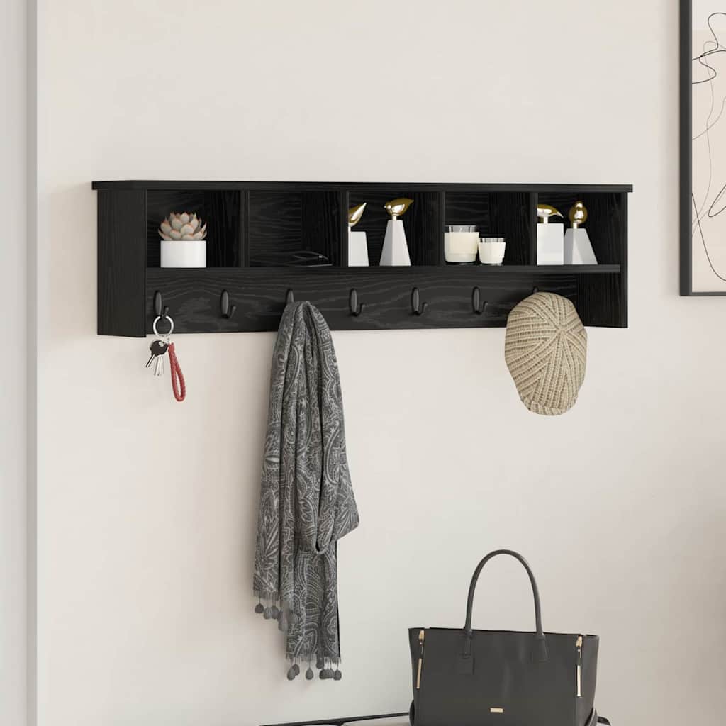 Appendiabiti a muro Rovere Nero 100 x 16 x 26 cm | homemem39