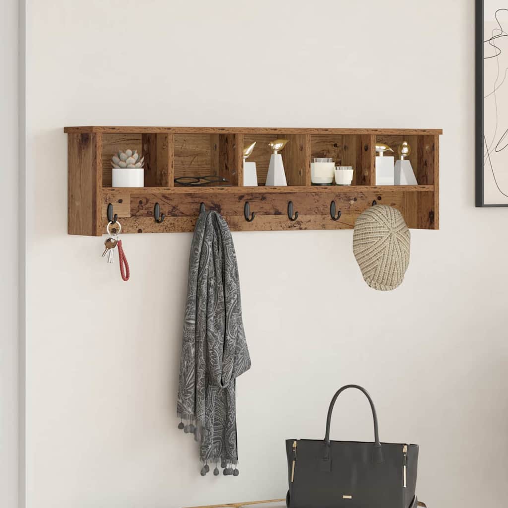 Appendiabiti a muro Legno vecchio 100 x 16 x 26 cm | homemem39