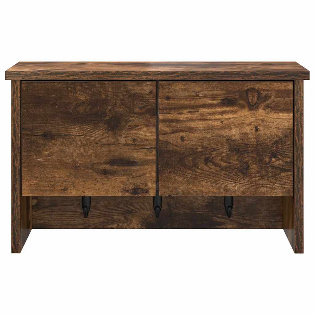 Appendiabiti a muro con lo scaffale Rovere fumé 50 x 20 x 30 cm